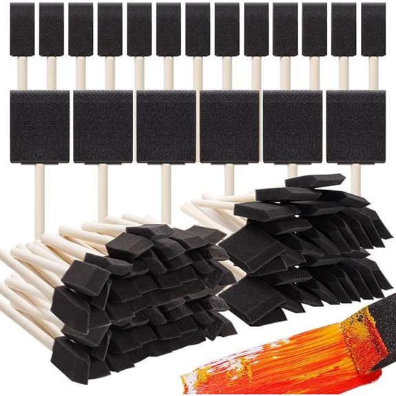 120-Piece Foam Paint Brushes with Wood Handles