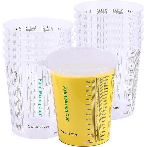 CANOPUS 72-oz Paint Mixing Cups 12-Pack with 3 Lids