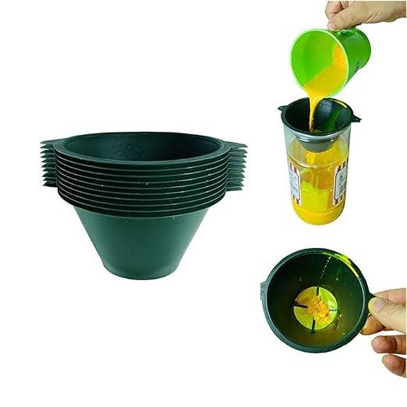 190 Micron Nylon Mesh Paint Filter Strainer Funnel (10cm 10-Pack)