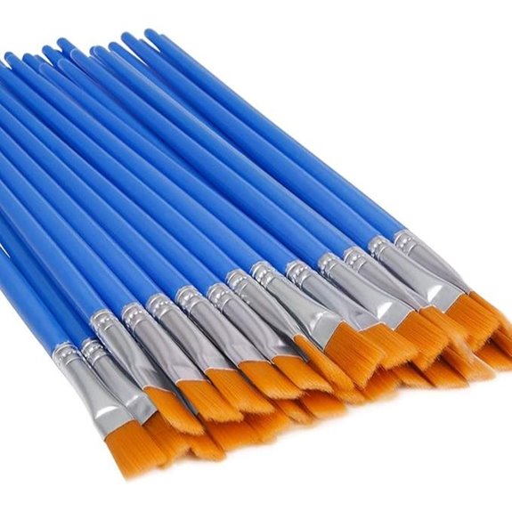 UPINS 30 Pcs Flat Paint Brushes Small Brush Bulk for Detail Painting