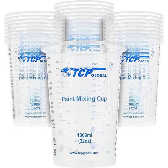 TCP Global 32 oz. Graduated Plastic Mixing Cups (25-Pack)