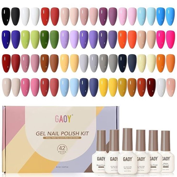 GAOY 42 Pcs Gel Nail Polish Kit for Salon and DIY Manicure