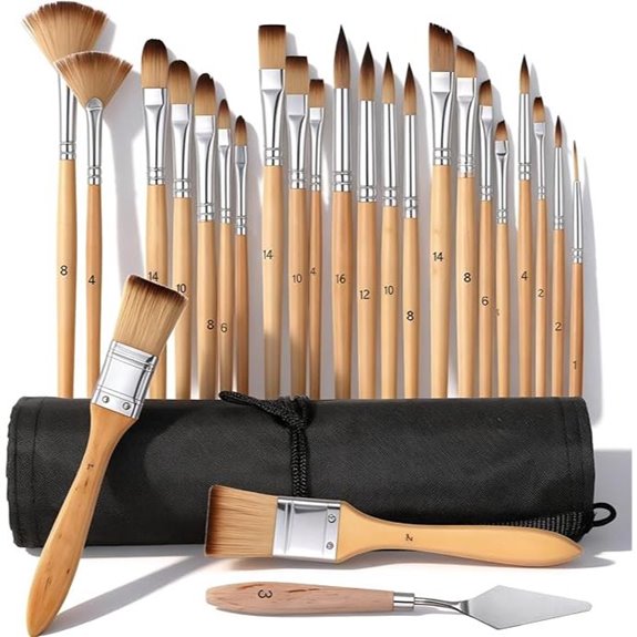 25 PCS Acrylic Paint Brush Set with Palette Knife