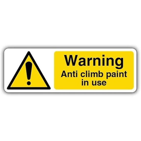 V Safety Anti Climb Paint Warning Sign - 600x200mm RA1 Reflective Aluminium