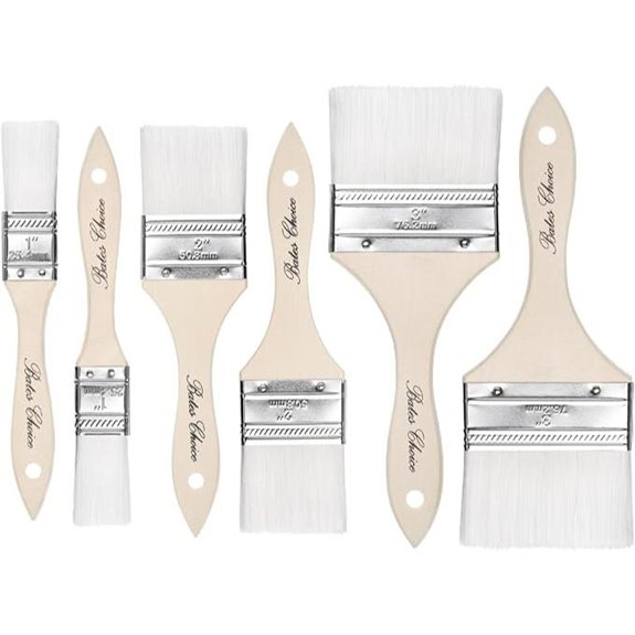Bates Synthetic Chip Paint Brushes Set 6 Pack