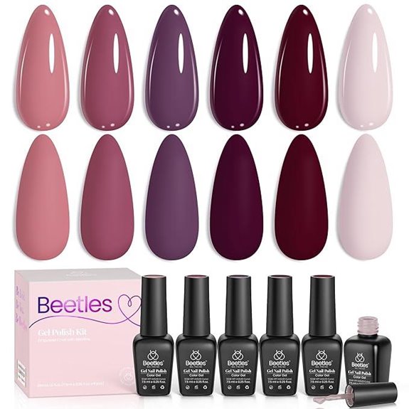 Beetles Purple Gel Nail Polish 6-Color Kit