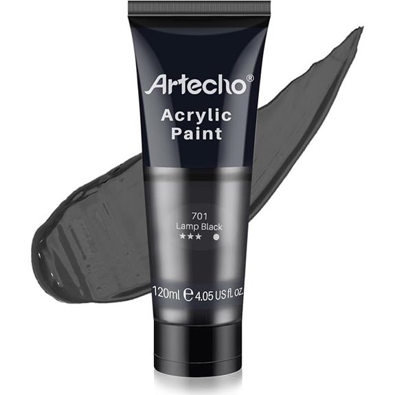 Artecho Black Acrylic Paint 120ml Tube