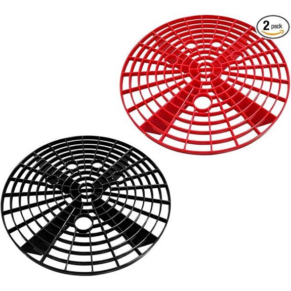 2 PCS Car Wash Bucket Insert Grit Trap for Detailing (Black+Red)