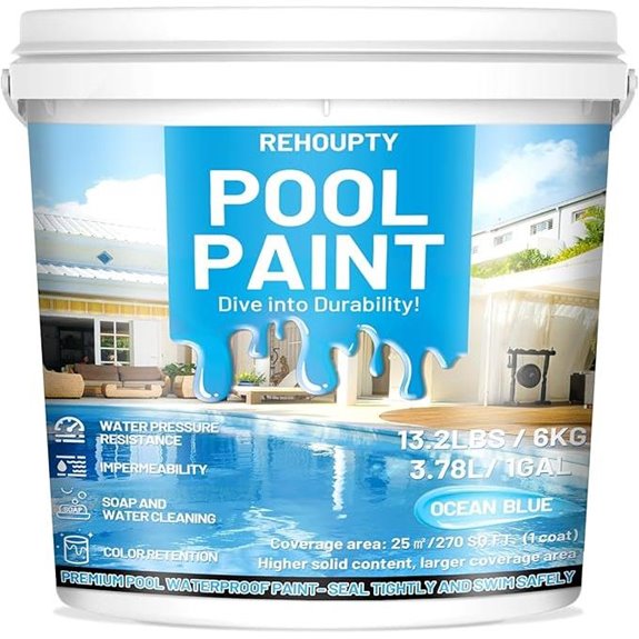 Blue Acrylic Pool Paint for Concrete & Fiberglass (1 Gal)