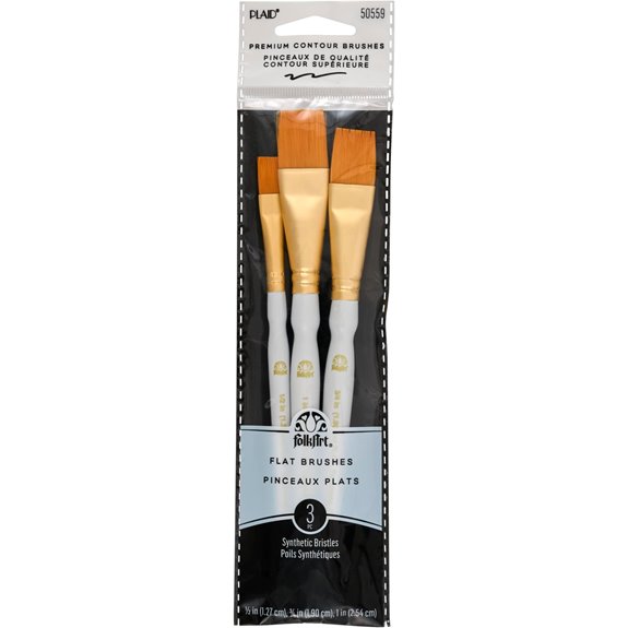 FolkArt Plaid Nylon Brush Set 50559 Brown (3-Piece)