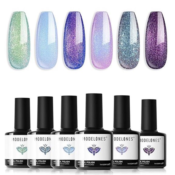 Modelones Chameleon Aurora Glitter Gel Nail Polish Set