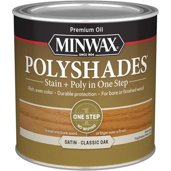 Minwax PolyShades Wood Stain & Polyurethane Classic Oak Satin (½ Pint)