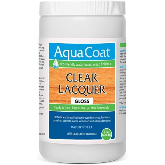 Aqua Coat Clear Gloss Lacquer for Wood & Plastic - Quart
