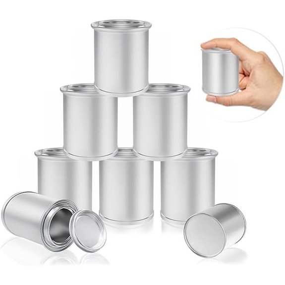 8 Pack Empty 1/4 Pint Metal Paint Cans with Lids