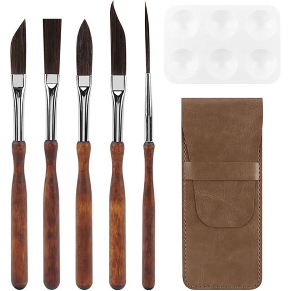 Sdanart 8-Piece Pinstriping Brush Set with Palette & Bag