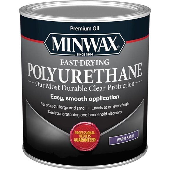 Minwax Fast Drying Polyurethane Protective Wood Finish Warm Satin 1 Quart