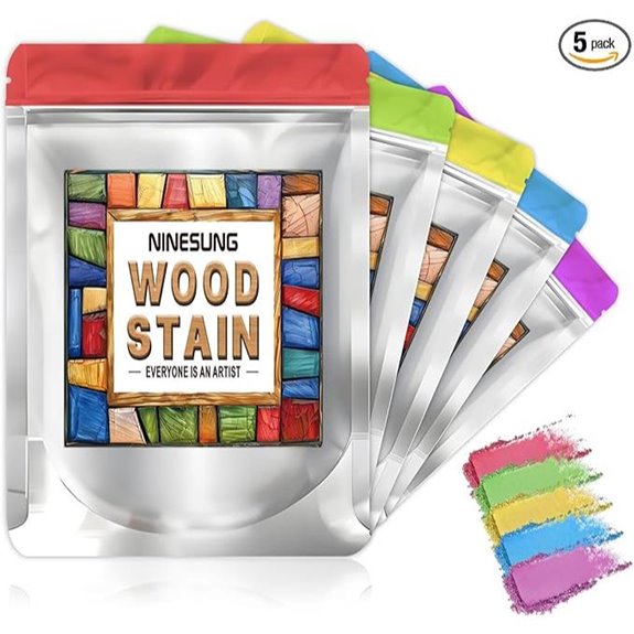 Wood Stain Powder 5 Colors/Set (2 Oz Each) Indoor & Outdoor Use