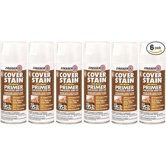 Flat White Cover Stain Oil-Base Primer Sealer Spray [Set of 6]