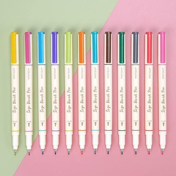 WRITECH Flexible Brush Tip Marker Pens 12ct