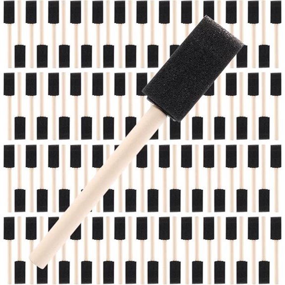 1 Foam Paint Brushes - 100 Pack (Black)