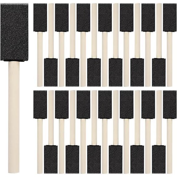 40 Pcs Foam Paint Brushes with Wooden Handles