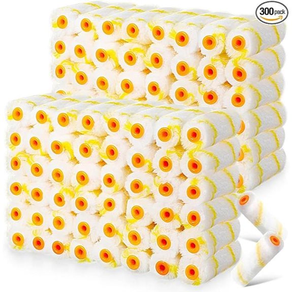 Leumoi 300 Pcs 4 Inch Mini Paint Roller Cover Kit