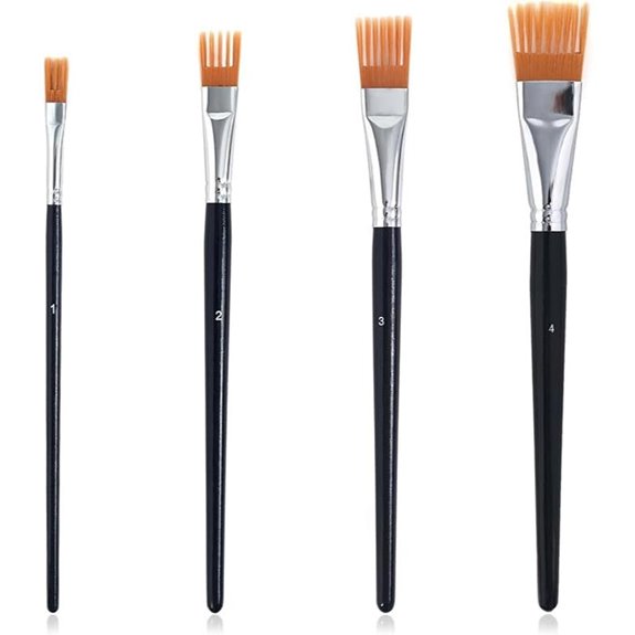 4Pcs Artist Brush Set for Acrylic Oil & Watercolor