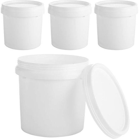 AKOLAFE 4 Pack Small Paint Buckets with Lids (1 Quart)