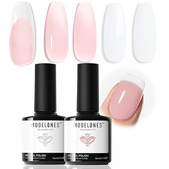 Modelones French Manicure Gel Polish Set (2-Pack)