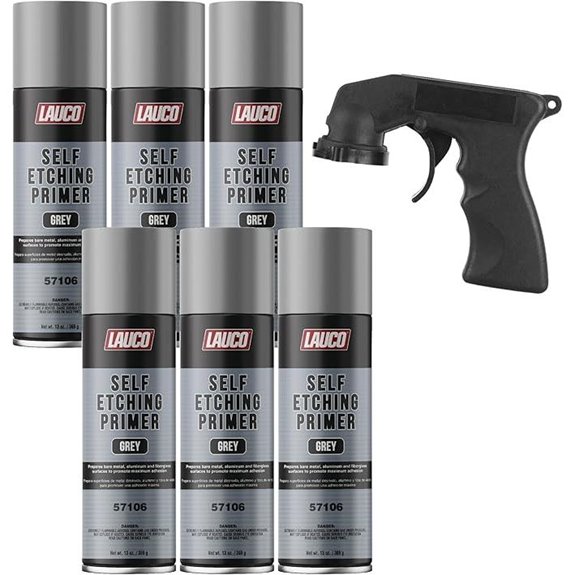 LAUCO Self Etching Primer Grey Aerosol (6-Pack with Gun)