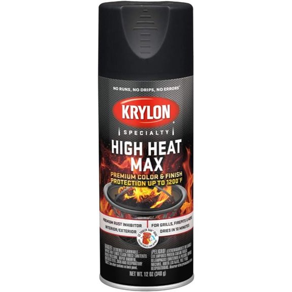 Krylon K01607000 High Heat Max Black Gloss 12 ounce