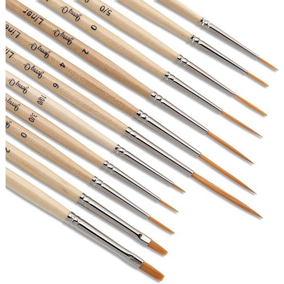 Jerry Q Art 12 Pcs Detail Paint Brushes (JQ-503)