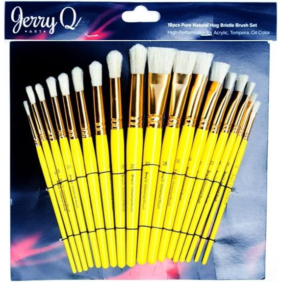 Jerry Q Art Hog Bristle Brush Set (18-Pack)