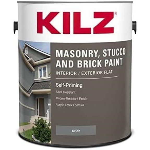 KILZ Self-Priming Masonry Paint Flat Gray 1 Gallon