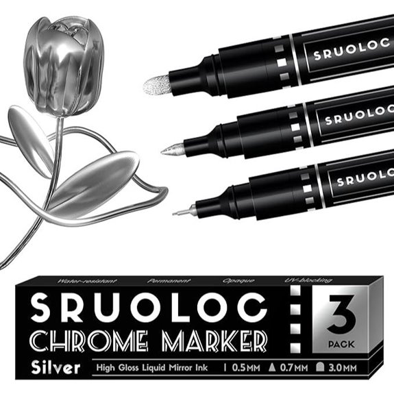 SRUOLOC Liquid Chrome Paint Markers (3-Pack)