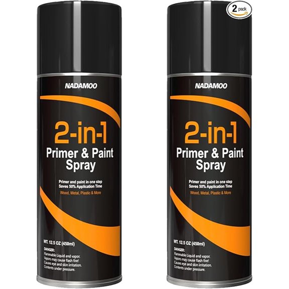 NADAMOO Matte Black Spray Paint & Primer (2 Cans)