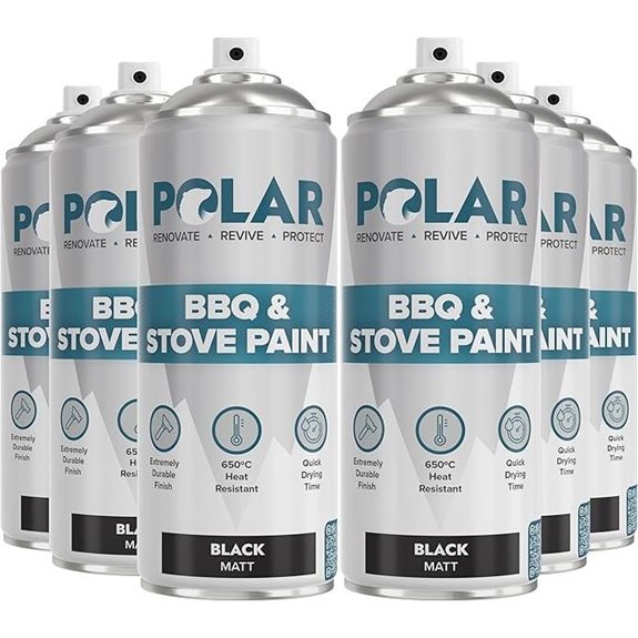 Polar BBQ & Stove Spray Paint 6-Pack Matte Black (13.5 Fl Oz)