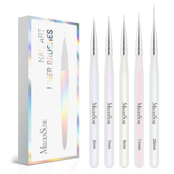 MelodySusie 5Pcs Nail Art Liner Brushes Set