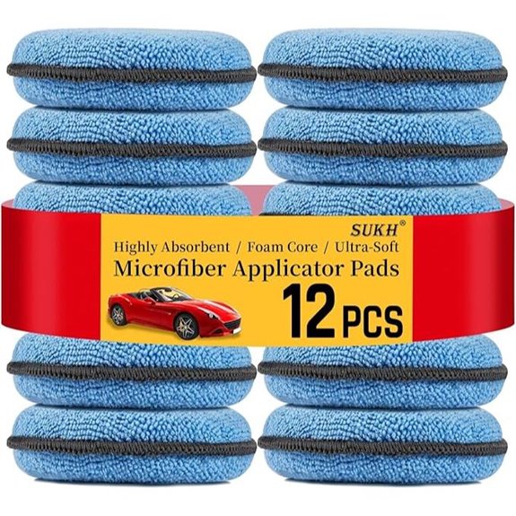 Sukh 12-Pack Microfiber Foam Car Wax Applicator Pads