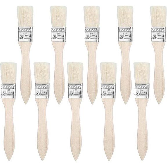 10PCS Natural Bristle Paint Brush Set