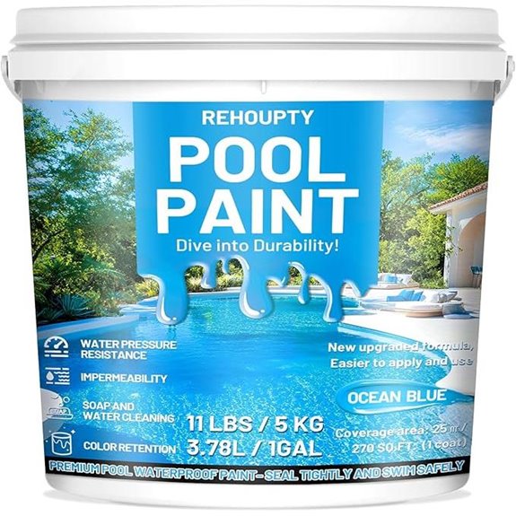 Pool Paint Ocean Blue Water-Based Acrylic Resin (1 Gallon)