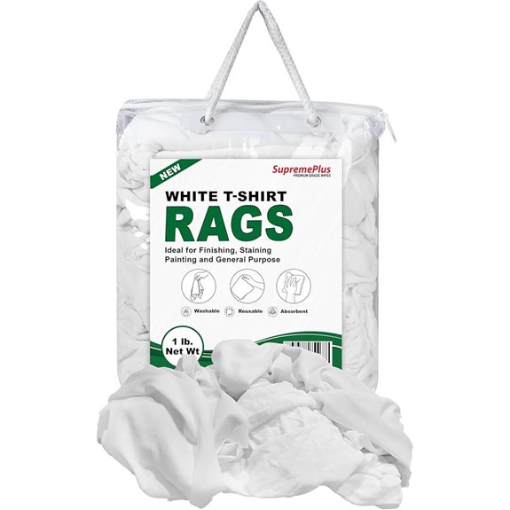Premium White Cotton T-Shirt Rags (1 lb) – Multipurpose Cleaning Cloths