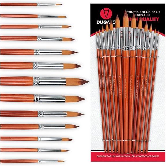 DUGATO Professional Round Paint Brush Set (13pc)
