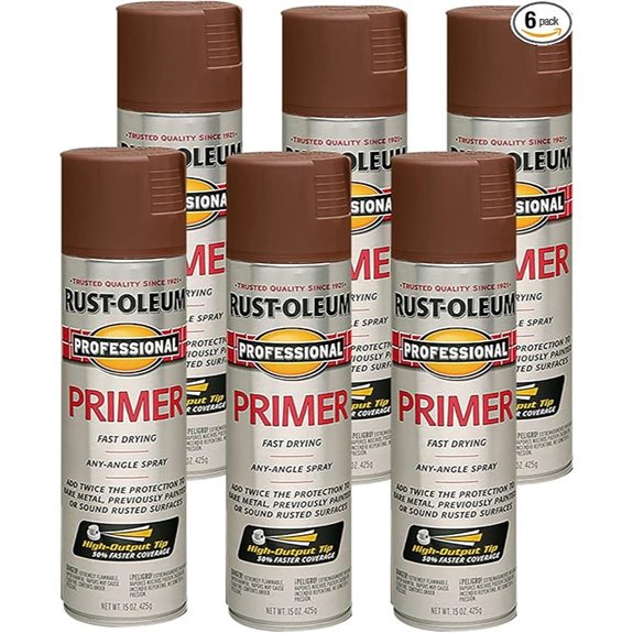 Rust-Oleum 7569838-6PK Professional Primer Spray 15 Oz Flat Red 6 Pack