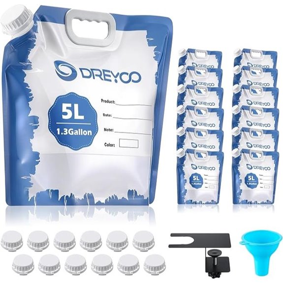 Dreyoo 12-Pack Reusable Paint Storage Bags with Funnel (1.3 Gallon)