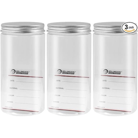 ROLLINGDOG 3 PC Plastic Paint Storage Containers (17 oz 500 ml)