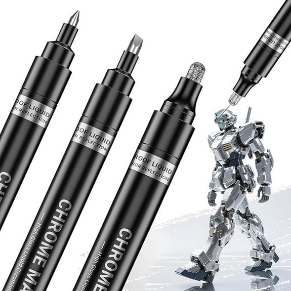 Silver Liquid Chrome Paint Markers (3-Pack)