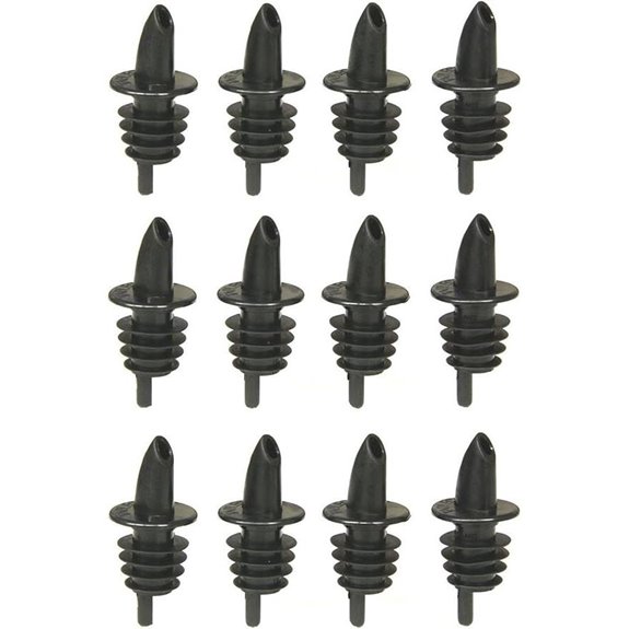 Tablecraft Free Flow Pourers 2.5 x 1.25 Inch 12 Count Black