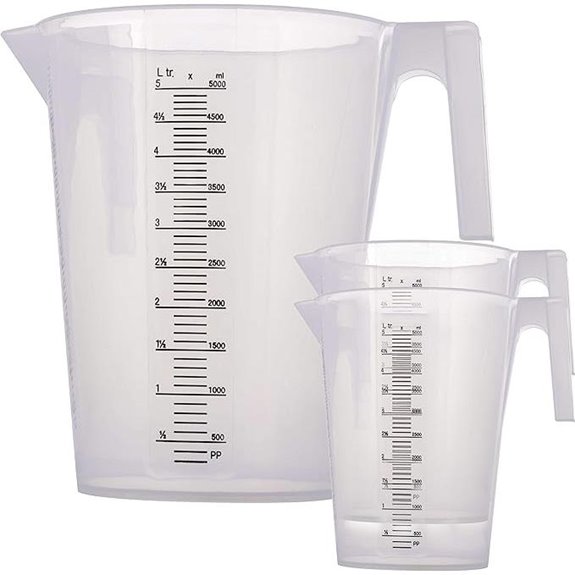 TCP Global 5 Liter Graduated Measuring Pitcher (3-Pack)