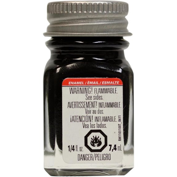 Testors 1149TT Enamel Paint 0.25 Oz Flat Black